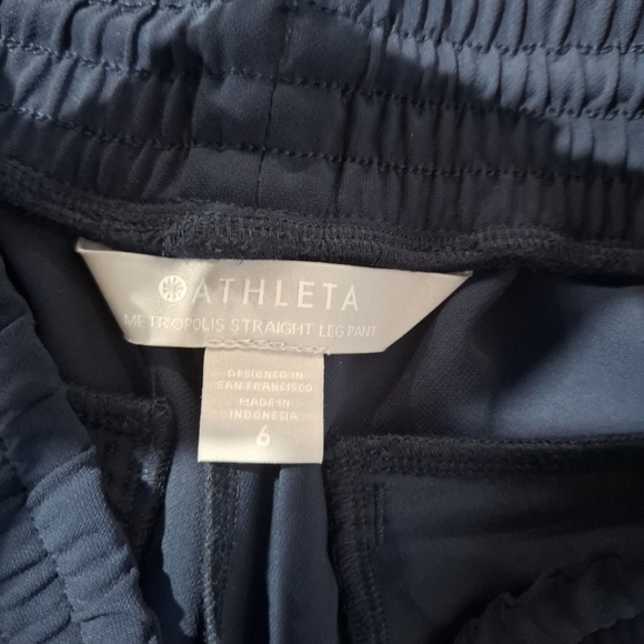 ATHLETA Navy Blue Metropolis Straight Leg Ankle Zip Athleisure Pants Size 6 NWT - Picture 8 of 13